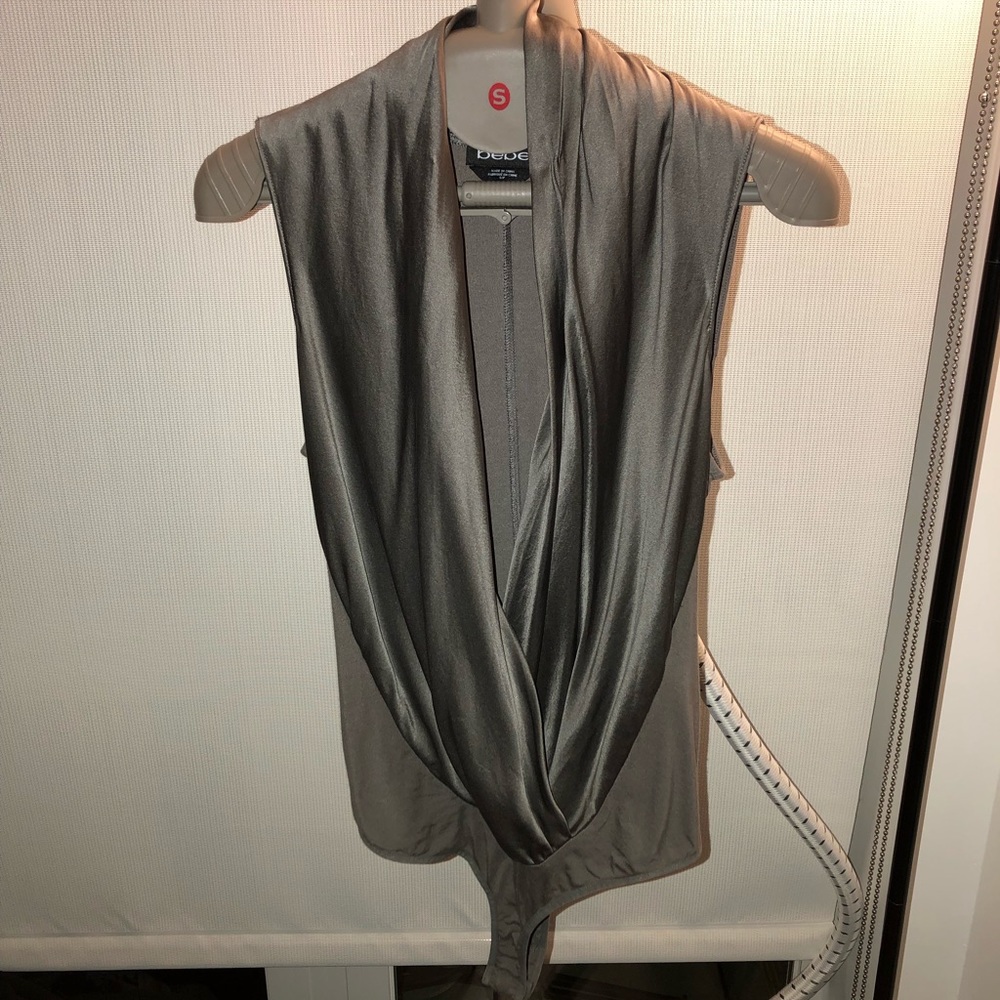 Silver and gray BEBE bodysuit